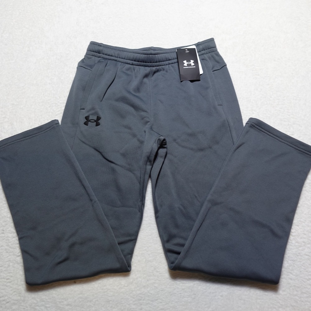 Under Armour Fleece Pants Boys YLG Large Grey Athletic Sweatpants 1373542